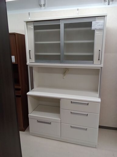 ★ジモティ割あり★ NITORI レンジボード ホワイト W125×D45×H205 クリーニング済み TC2468