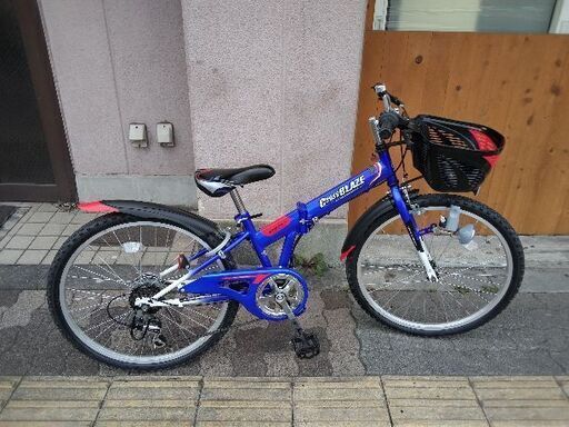 美品☆[MYPALLAS]M-824F CROSS BLAZE 24吋折り畳みジュニアMTB 外装6段/ブルー
