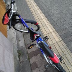 美品☆[MYPALLAS]M-824F CROSS BLAZE 24吋折り畳みジュニアMTB 外装6段/ブルー