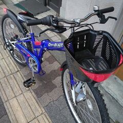 美品☆[MYPALLAS]M-824F CROSS BLAZE 24吋折り畳みジュニアMTB 外装6段/ブルー