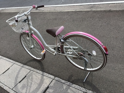 女の子用24インチ.オートライト中古自転車整備済