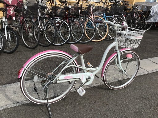 女の子用24インチ.オートライト中古自転車整備済