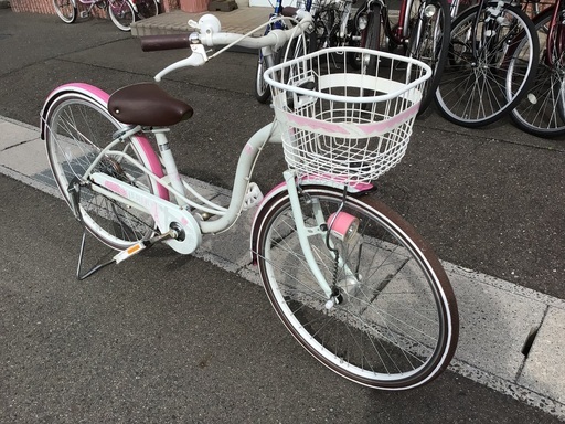 女の子用24インチ.オートライト中古自転車整備済