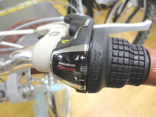 20インチ 子供用自転車 6段変速 cafe Croissant カギ カゴ ライト付き