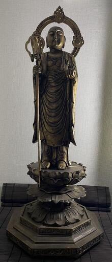 『地蔵菩薩』木彫り　仏像　江戸時代　高さ100cm 臨済宗