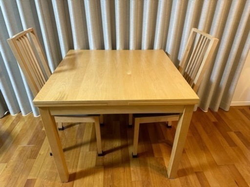 【再出品】IKEA BJURSTA 伸縮ダイニングテーブル\u0026チェア2脚