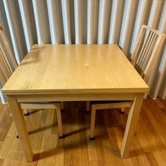 【再出品】IKEA BJURSTA 伸縮ダイニングテーブル&チェア2脚