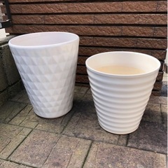 【お値下げ】プランター鉢 陶器 白 おしゃれ