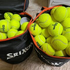 テニスボール約100球（ボール入れバック付）3缶未使用ボールあり
