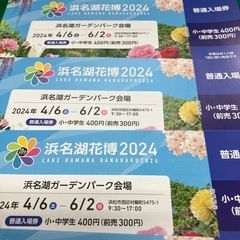 小中学生入場券チケット4枚1セット　浜名湖花博ガーデンパーク