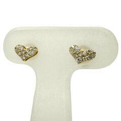 ハート  ダイヤモンド 計0.07×2ct ピアス K18ゴールド 18金 0.7g レディース【中古】【真子質店】【NN】【KK】