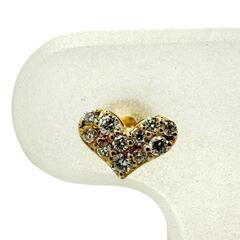 ハート  ダイヤモンド 計0.07×2ct ピアス K18ゴールド 18金 0.7g レディース【中古】【真子質店】【NN】【KK】