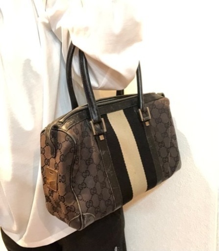 グッチ GUCCI ミニボストンバッグ  シェリーライン GGキャンバス