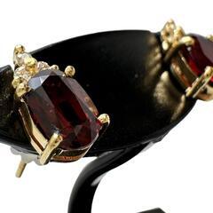 ガーネット ダイヤモンド ピアス K14ゴールド 14金/（金純度検査済） 1.7g レディース【中古】【真子質店】【NN】【Mix】
