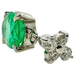エメラルド 1.28ct ダイヤモンド 計0.16ct ペンダントトップ/Pt刻印有 