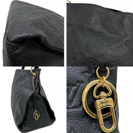 【LOUIS VUITTON/ルイ・ヴィトン】 アーツィーMM モノグラムアンプラント M93448 ワンショルダー ハンドバッグ レザー ブラック/内部ネイビー レディース【中古】【真子質店】【GD】【IDxx】 LOUIS VUITTON/ルイ・ヴィトン】 アーツィーMM モノグラムアンプラント