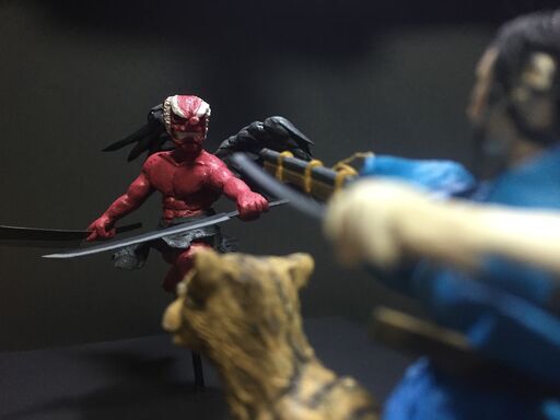 石粉粘土作品「The Tengu and the Samurai」
