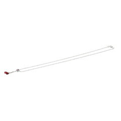 ガーネット ピンクトルマリン ダイヤモンド ネックレス K14WGホワイトゴールド 14金 1.9g 37cm レディース【中古】【真子質店】【NN】【Sx】