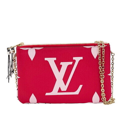 【LOUIS VUITTON/ルイ・ヴィトン】 ポシェット・ドゥーブルジップ モノグラムジャイアント M67561 チェーン ショルダーバッグ モノグラムキャンバス レッド/ピンク レディース【中古】【真子質店】【BL】【IDxMi】