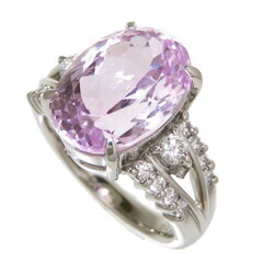 12号 クンツァイト 7.84ct ダイヤモンド 計0.47ct リング・指輪 Pt900 