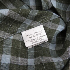HERMES/エルメス】 チェック柄 長袖シャツ 麻 マルチカラー メンズ