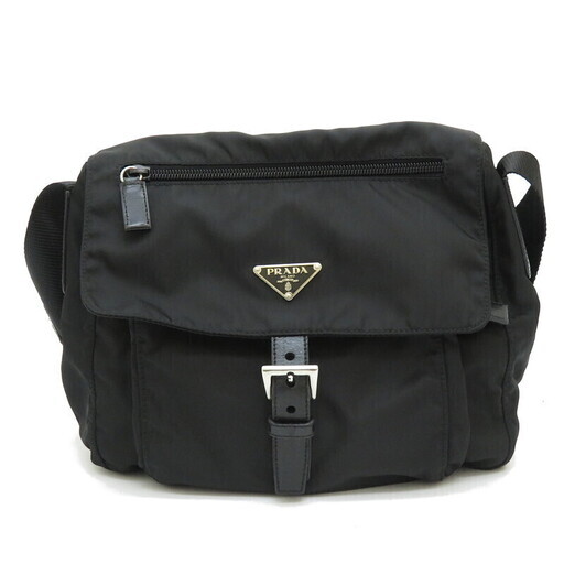 【PRADA/プラダ】 1BD944 ポコノ ショルダーバッグ ナイロン/レザー ブラック ユニセックス【中古】【真子質店】【GD】【TSK】