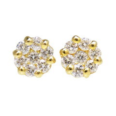 スタッド ダイヤモンド 計0.15×2ct ピアス K18ゴールド 18金 0.7g レディース【中古】【真子質店】【NN】【IKY】
