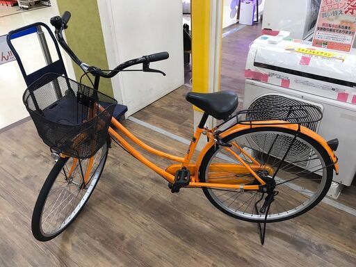 自転車 ママチャリ　26インチ オレンジ