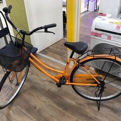 自転車 ママチャリ　26インチ オレンジ