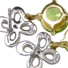 スタッド ペリドット 0.83/0.75ct ダイヤモンド 0.01×2ct ピアス K18YG 
