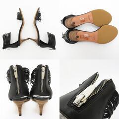 COACH/コーチ】 Q4517 MANYA サンダル レザー 黒 レディース【中古