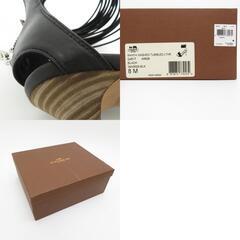 COACH/コーチ】 Q4517 MANYA サンダル レザー 黒 レディース【中古