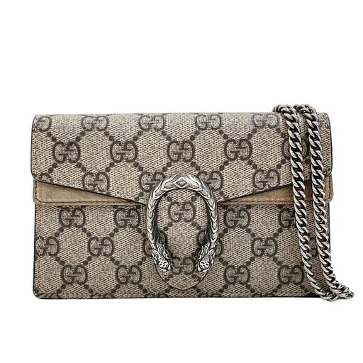 【GUCCI/グッチ】 ディオニュソス 476432 スーパーミニバッグ チェーン ショルダーバッグ PVC ベージュ レディース【中古】【真子質店】【GD】【IIYY】