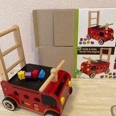 消防車　木製　　おもちゃ