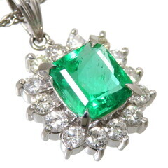 エメラルド 1.49ct ダイヤモンド 計0.719ct ネックレス Pt900プラチナ