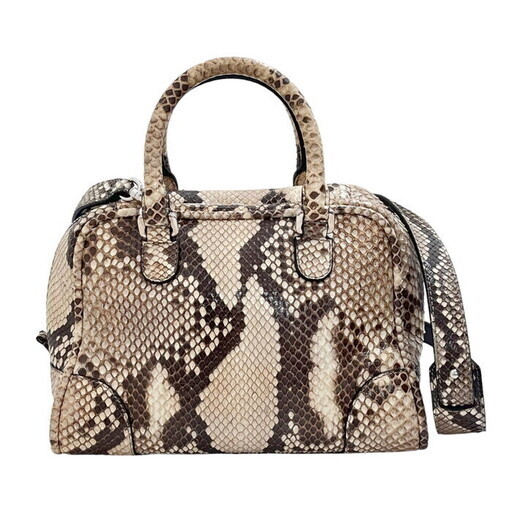 【LOEWE/ロエベ】 アマソナ23  2way   ハンドバッグ パイソン ベージュ系 レディース【中古】【真子質店】【GD】【Mixx】