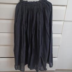 新品   インド綿   黒  ロングスカート   