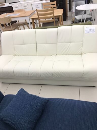 ★ジモティ割あり★  3人掛けソファ ホワイト H72×D91×W187 クリーニング済み HJ2806