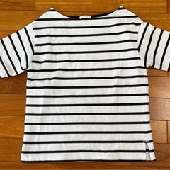 GU ボーダーボートネック　半袖Tシャツ