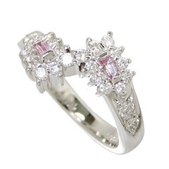 9号 ピンクダイヤモンド 計0.066ct ダイヤモンド 計0.365ct リング・指輪 Pt900プラチナ 6.4g レディース【中古】【真子質店】【NN】【SMoK】