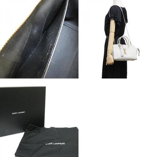 【SAINT LAURENT/サンローラン】 ダウンダウン 2WAY ハンドバッグ レザー ホワイト レディース【中古】【真子質店】【BL】【IMaMaI】