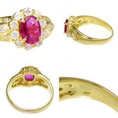 16.5号 ルビー 1.04ct ダイヤモンド 計0.80ct リング・指輪 K18