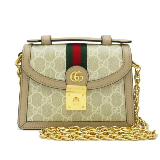 【GUCCI/グッチ】 696180 オフィディア GG ミニ 2WAY ショルダーバッグ PVC/レザー ベージュ系 レディース【中古】【真子質店】【BL】【TxIMa】