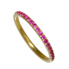 7.5号 ピンクサファイア リング・指輪 K18ゴールド 18金 1.3g レディース【中古】【真子質店】【NN】【Ixx】