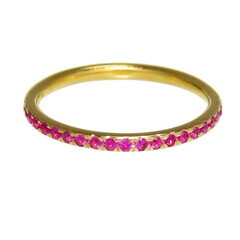 7.5号 ピンクサファイア リング・指輪 K18ゴールド 18金 1.3g レディース【中古】【真子質店】【NN】【Ixx】