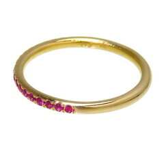 7.5号 ピンクサファイア リング・指輪 K18ゴールド 18金 1.3g レディース【中古】【真子質店】【NN】【Ixx】