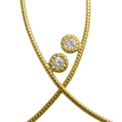 フープ ダイヤモンド 0.02×2ct ピアス K18ゴールド 18金 2.7g