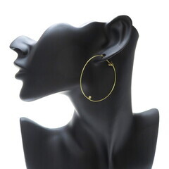 フープ ダイヤモンド 0.02×2ct ピアス K18ゴールド 18金 2.7g 