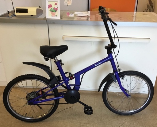 ＜整備・美品＞20インチ・折りたたみ自転車・NTTドコモ非売品・ネイビー・内装3段変速付き