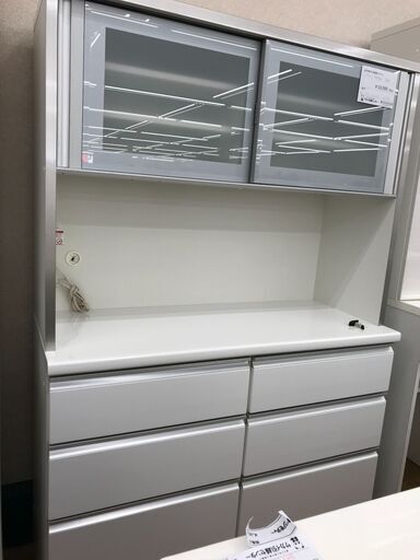 ★ジモティ割あり★ 松田家具 食器棚 ホワイト H179×W117×D48 クリーニング済み KJ4875